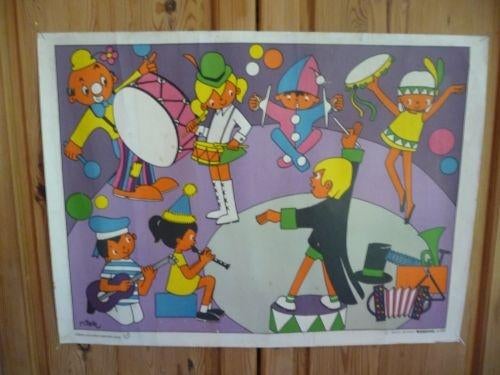 Vintage Dijkstra educatieve poster ‘ muziek’, Ophalen of Verzenden, Zo goed als nieuw, Wanddecoratie