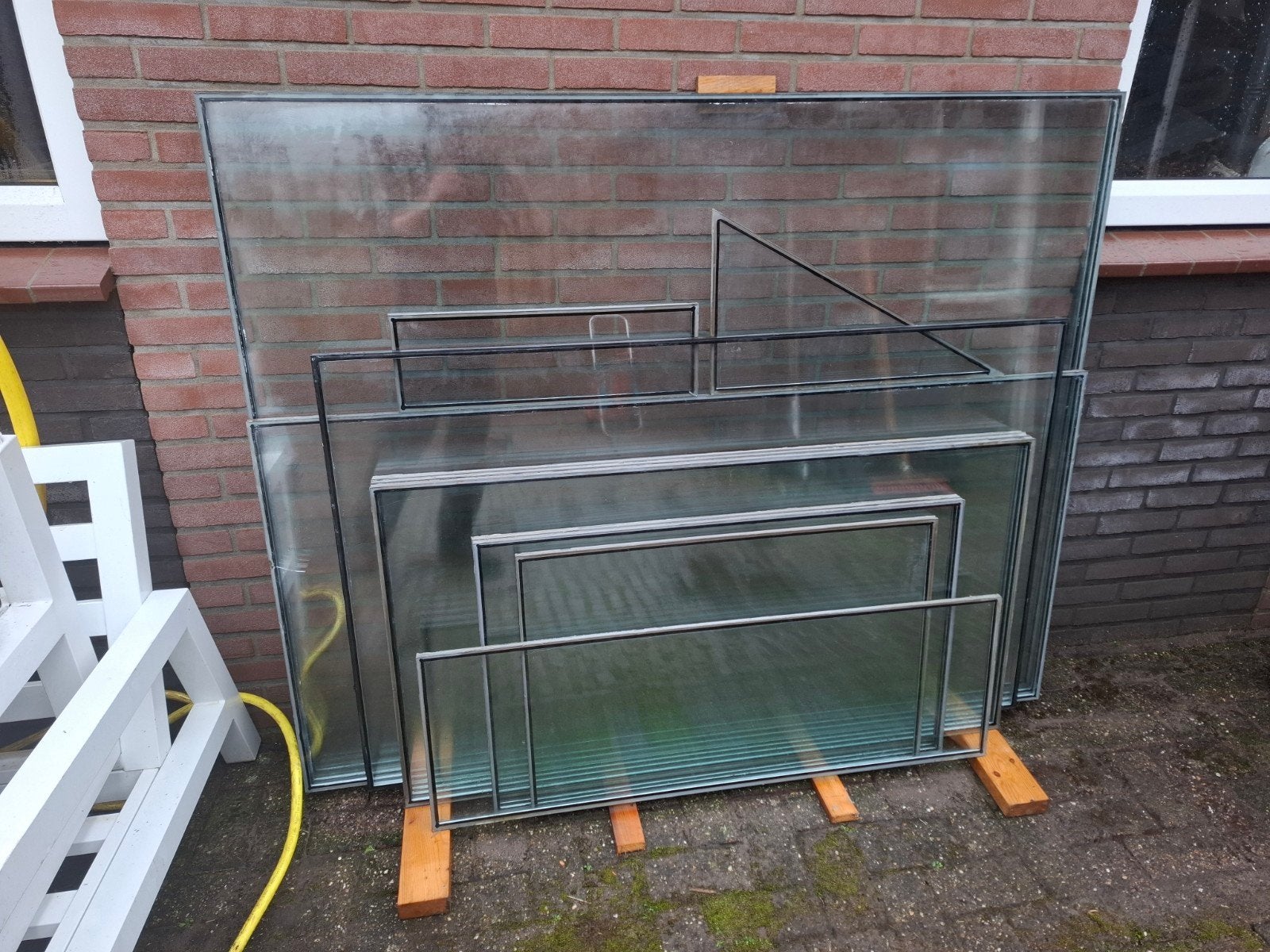 Diverse thermopane/dubbel glas ruiten - nette staat, Doe-het-zelf en Verbouw, Glas en Ramen, Ophalen, Gevelraam of Ruit, Gebruikt
