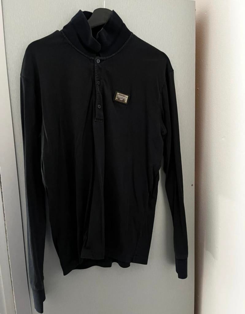 Dolce en Gabbana polo lange mouwen, Kleding | Heren, Truien en Vesten, Ophalen of Verzenden, Maat 52/54 (L), Blauw