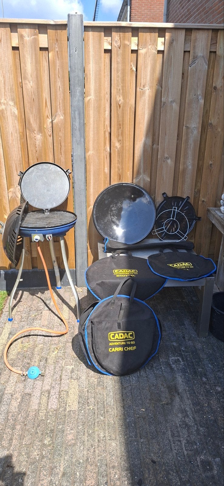 Cadac Skottelbraai met alle onderdelen en hoezen, Ophalen of Verzenden, Gebruikt, Cadac