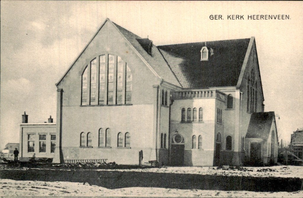 Heerenveen - Ger. Kerk - Gevel, Ophalen of Verzenden, 1920 tot 1940, Ongelopen, Friesland