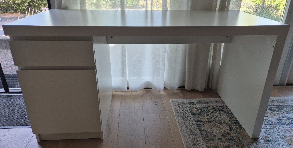 IKEA Malm bureau wit, Huis en Inrichting, Ophalen, Spaanplaat of MDF, 73 cm, Zo goed als nieuw