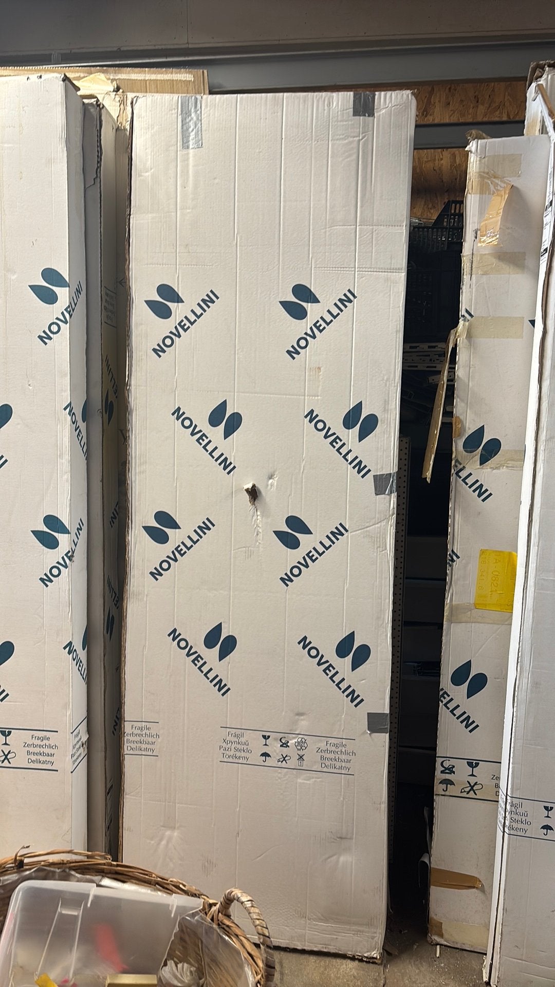 Novellini Diffusion Brera douchedeur links met vast paneel, Ophalen, Nieuw, Glas, Douche