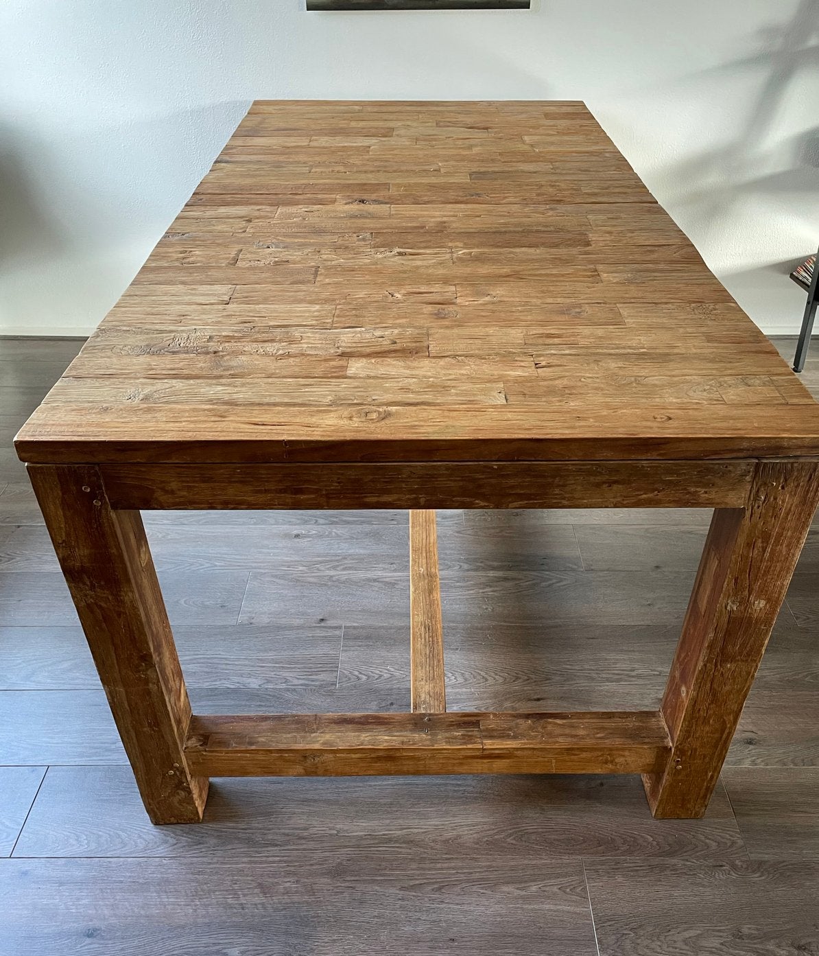 Robuuste Teak Eettafel - 200x100x78 cm, Ophalen, Teakhout, 200 cm of meer, 50 tot 100 cm
