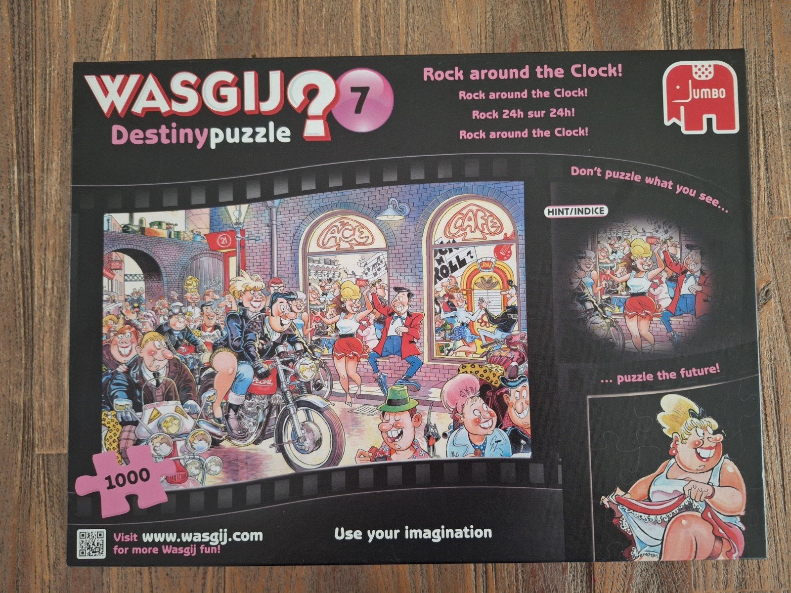 Wasgij Destiny 7, Rock around the clock, Ophalen of Verzenden, 500 t/m 1500 stukjes, Zo goed als nieuw, Legpuzzel