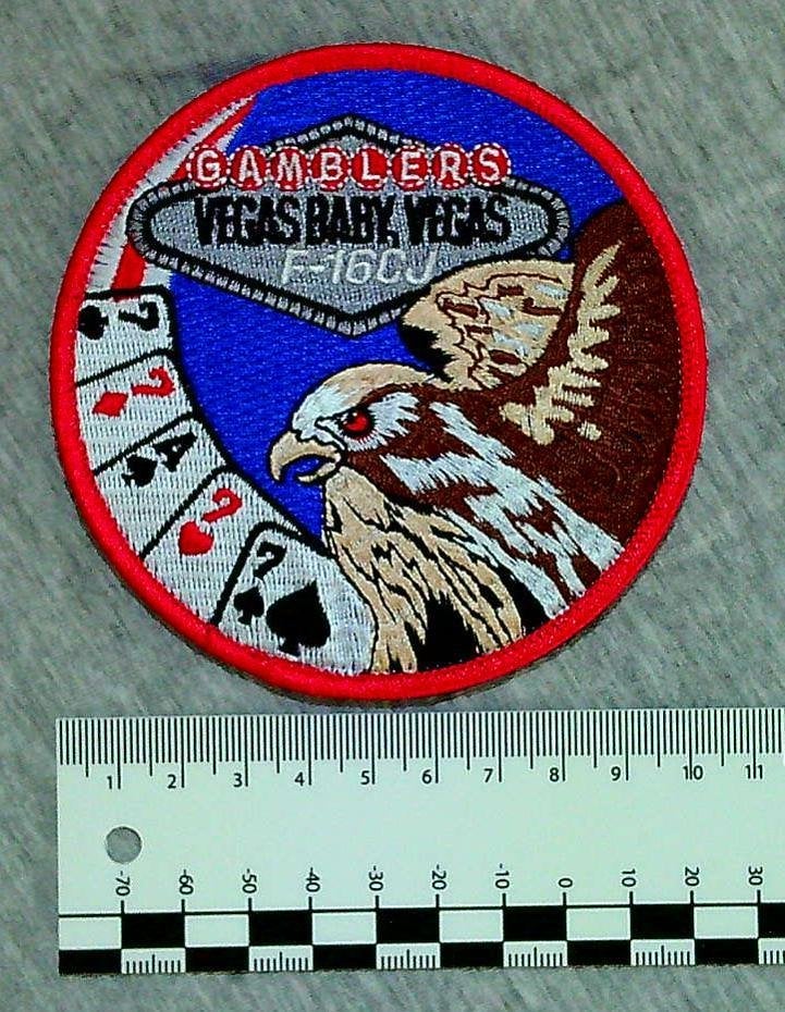 F-16 Swirls USAF Gamblers, Verzamelen, Ophalen of Verzenden, Nieuw, Patch, Badge of Embleem
