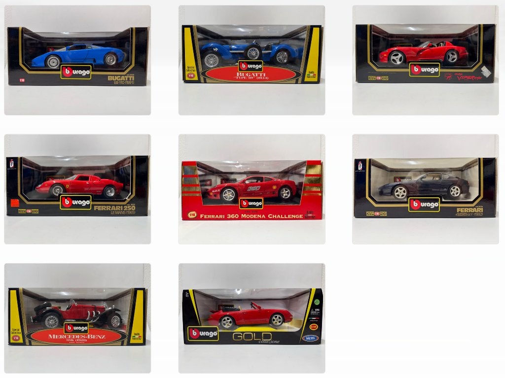Bburago: Bugatti, Dodge, Ferrari, Mercedes, Porsche, Ophalen of Verzenden, Zo goed als nieuw, Auto, Bburago