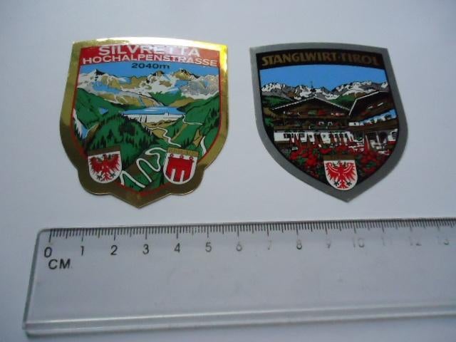 sticker oud Silvretta oostenrijk glansschild STANGLWIRD tiro, Verzamelen, Stickers, Verzenden, Zo goed als nieuw, Bedrijf of Vereniging