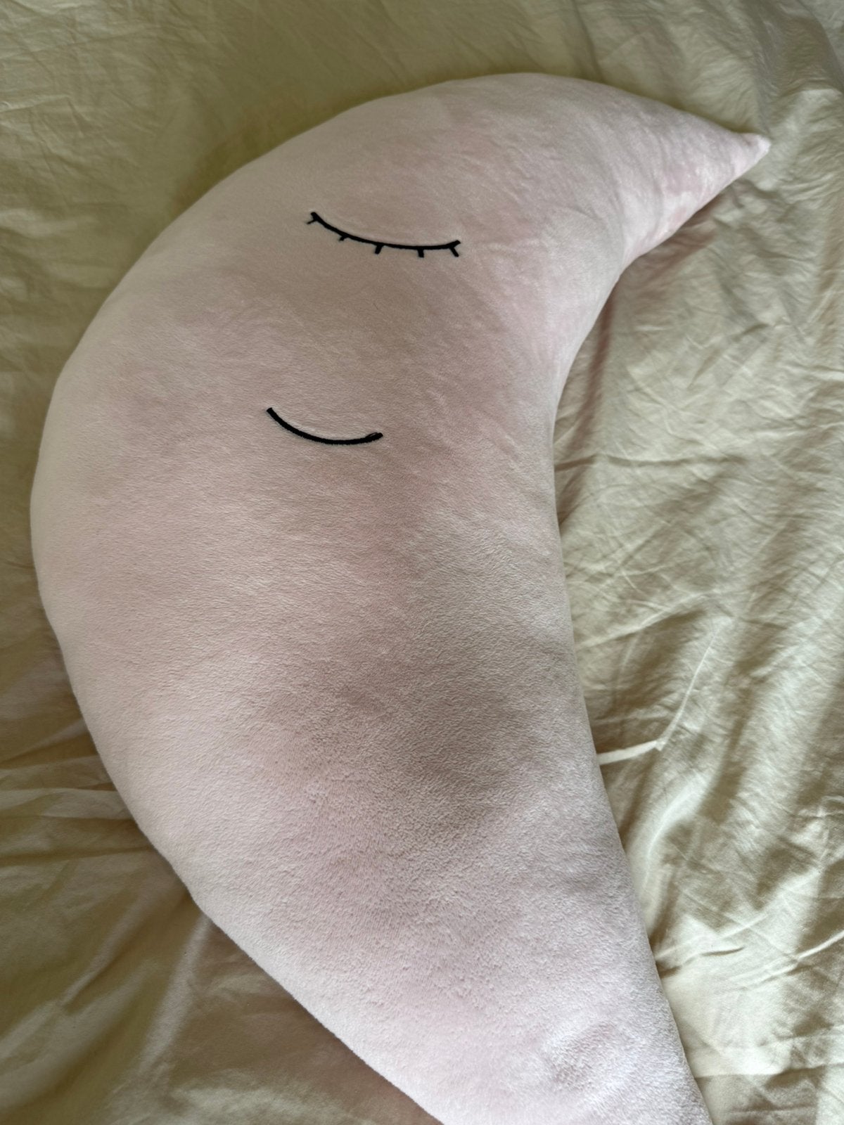 Roze Maan Knuffelkussen - Zacht en Decoratief, Ophalen of Verzenden, Zo goed als nieuw, Roze, Overige vormen