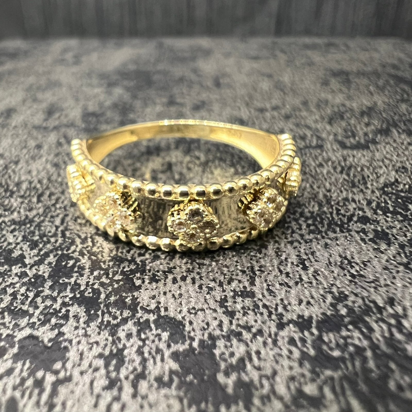 14 karaat gouden ring klavervier model, Ophalen of Verzenden, Nieuw, Goud, Dame