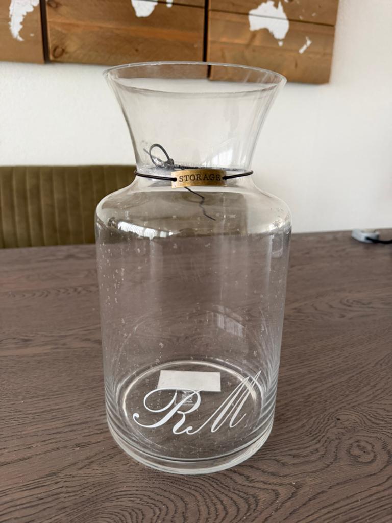 Riviera Maison Storage Jar Tall - Glazen Vaas, Overige kleuren, Nieuw, Ophalen of Verzenden, Glas
