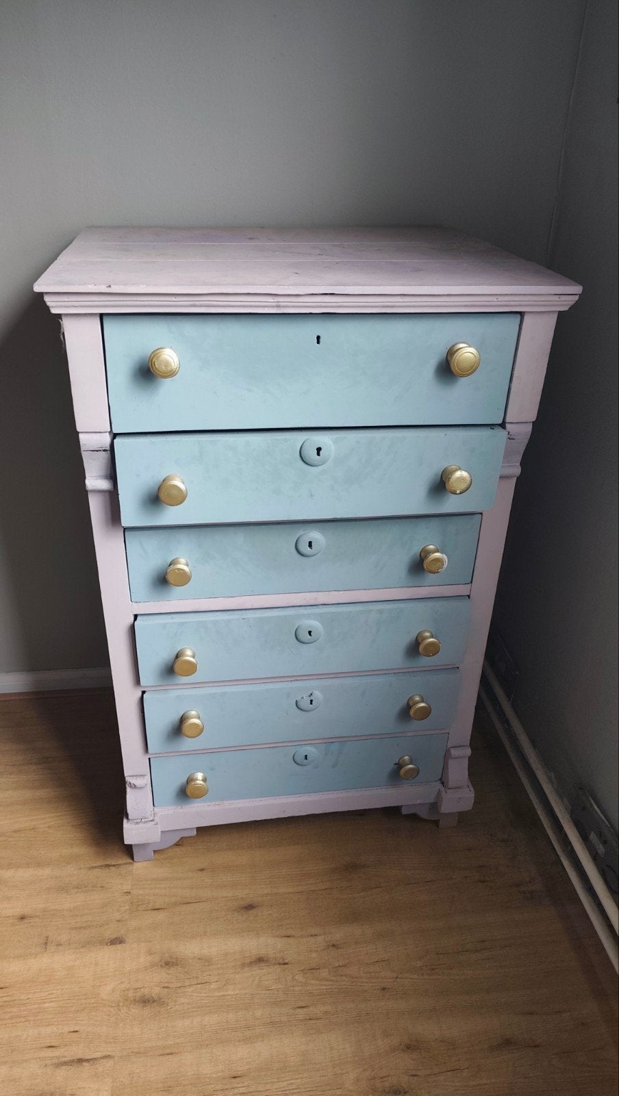 Vintage ladekast met 6 laden, Huis en Inrichting, Kasten | Ladekasten, Ophalen, Gebruikt, 5 laden of meer, Vintage, Brocante
