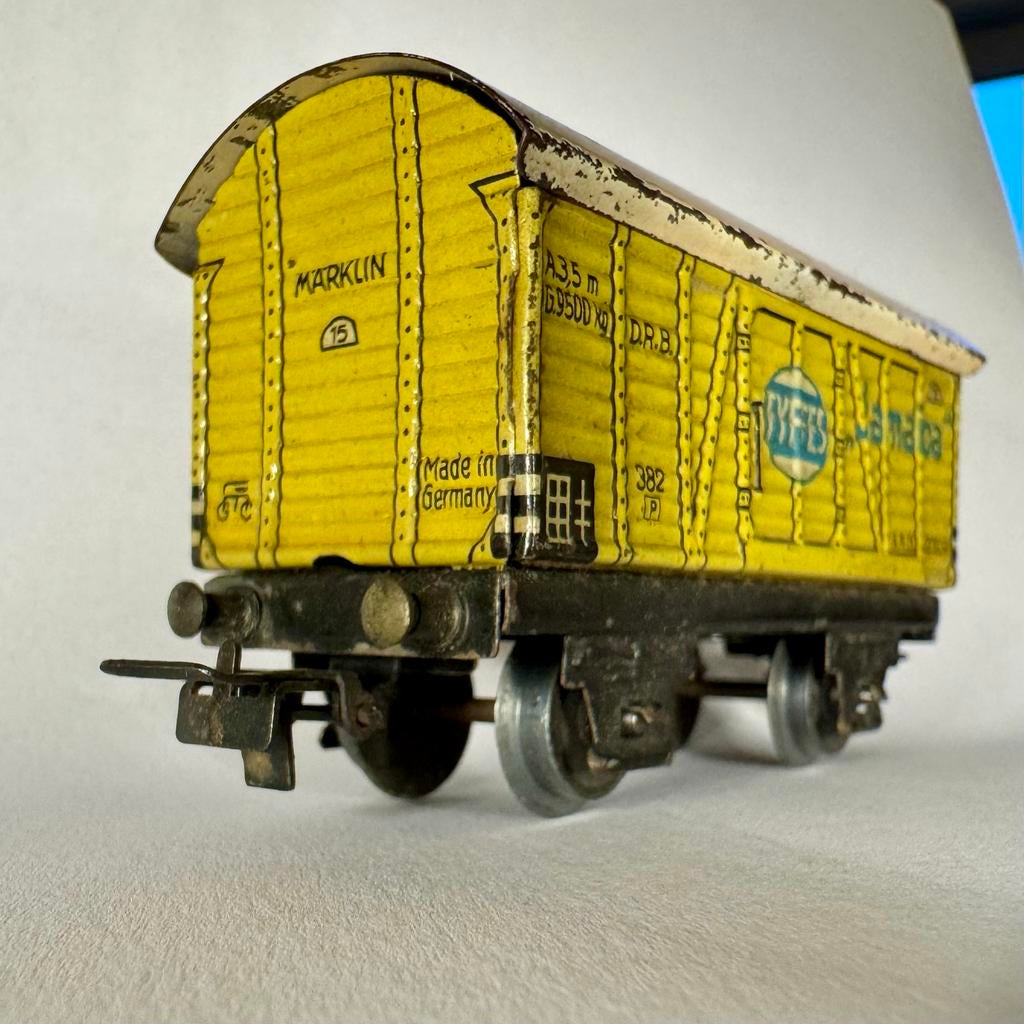 Marklin 382 Bananenwagen - Vintage Blikken Treinwagon, Hobby en Vrije tijd, Ophalen of Verzenden, Gebruikt