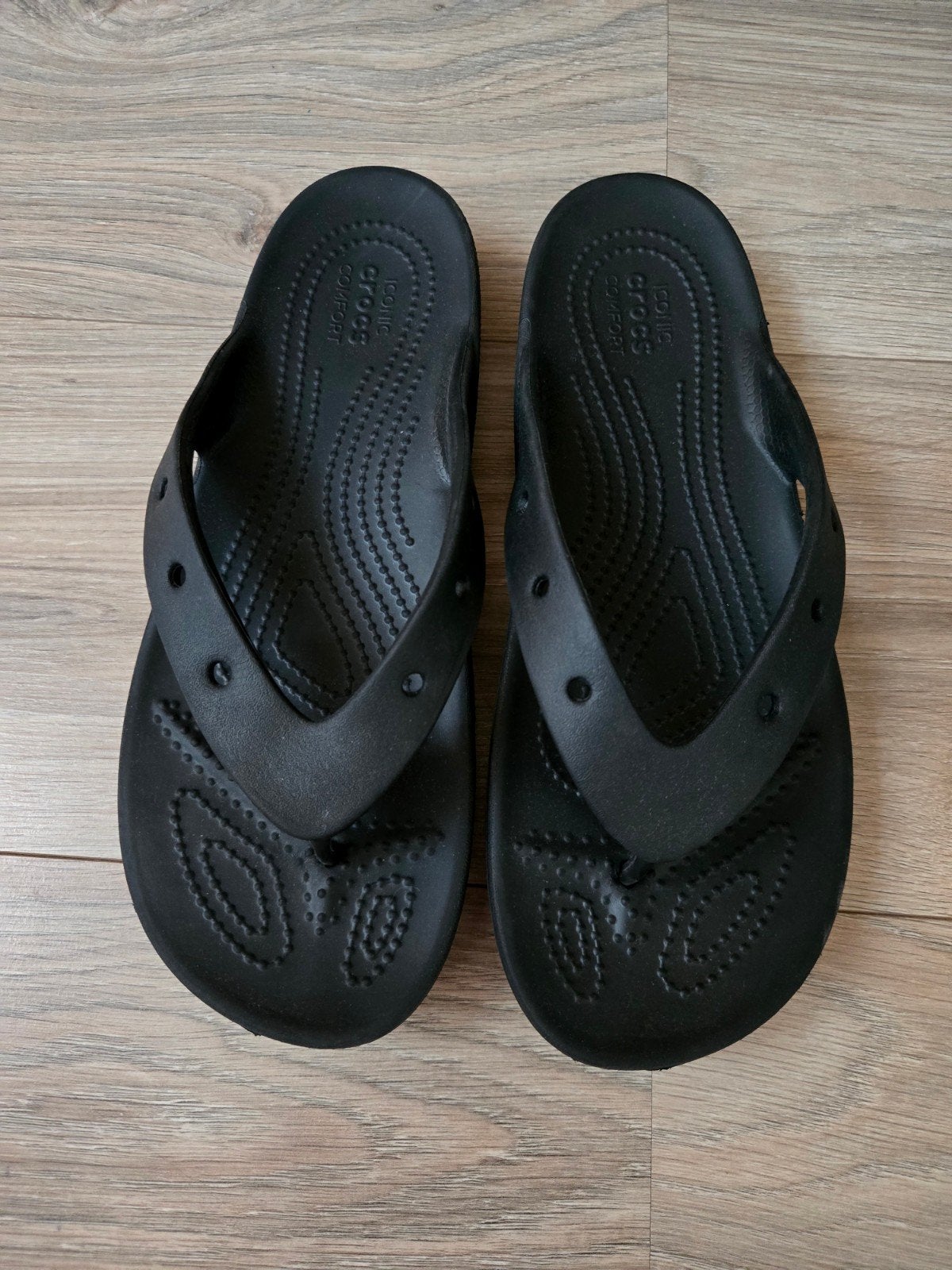 Crocs Classic platform flip slippers maat 41, Slippers, Verzenden, Zwart, Zo goed als nieuw