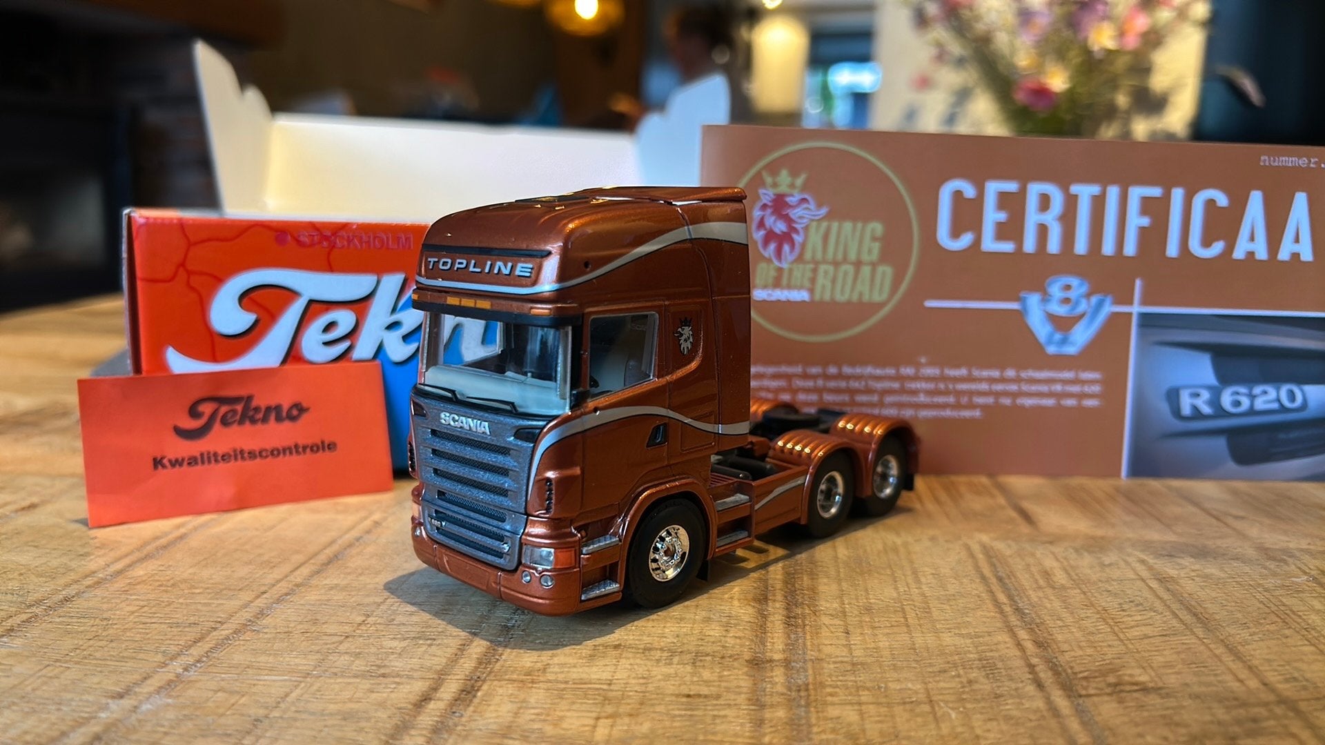 Tekno Scania R620 rai 2005, Ophalen of Verzenden, Zo goed als nieuw, Bus of Vrachtwagen, Tekno