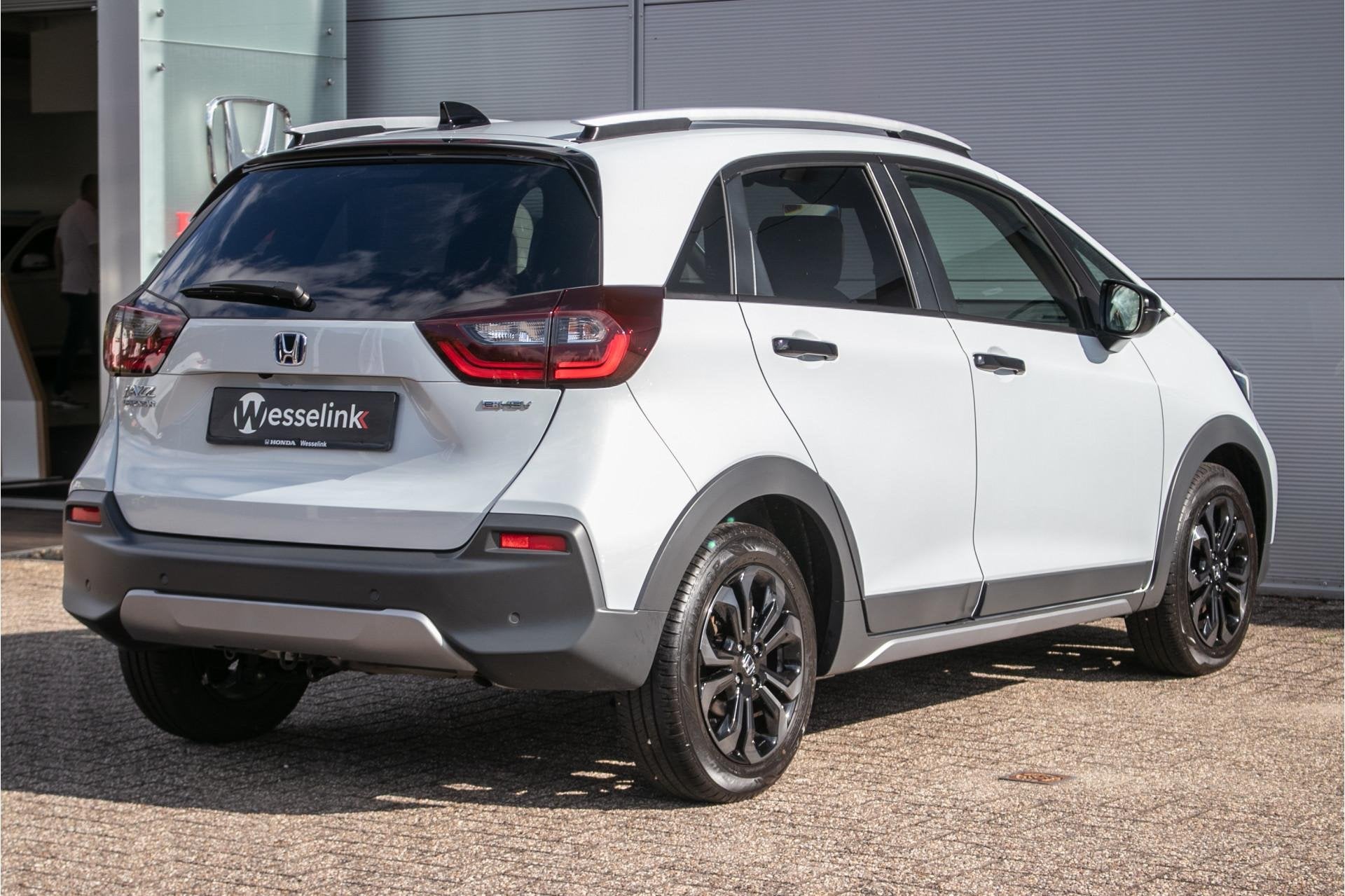 Honda Jazz 1.5 e:HEV Advance Crosstar -Navi | Apple/Android, Auto's, Honda, Zwart, 4 cilinders, Leder en Stof, Origineel Nederlands