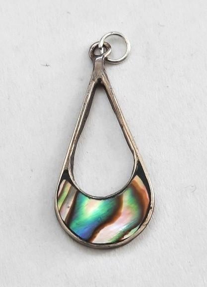 Prachtige zilveren hanger met abalone. Mexico, Ophalen, Zo goed als nieuw, Zilver, Zilver