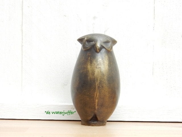 174*Bronzen bol uiltje (Boven €75 geen verzendkosten), Ophalen of Verzenden, Nieuw, Overige materialen, Dierenbeeld