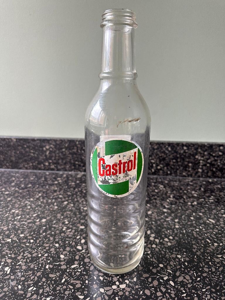 Mooie oude Castrol oliefles. Glas bottle olie fles MOTOR OIL, Ophalen of Verzenden, Gebruikt, Overige typen