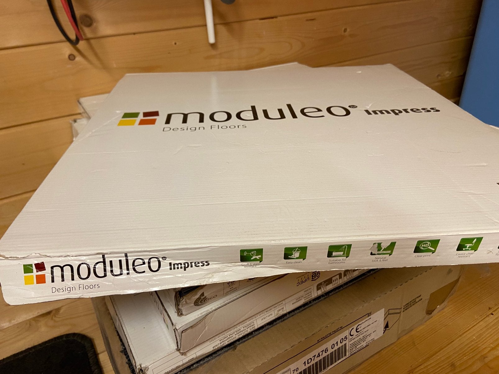 PVC plak tegels Moduleo licht eiken restpartij 17m2, Ophalen, 50 tot 150 cm, Overige typen, Nieuw