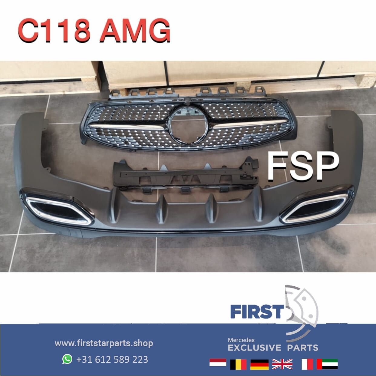 W118 CLA KLASSE AMG DIAMOND GRIL + AMG DIFFUSER origineel Me, Gebruikt, -, Ophalen of Verzenden, -