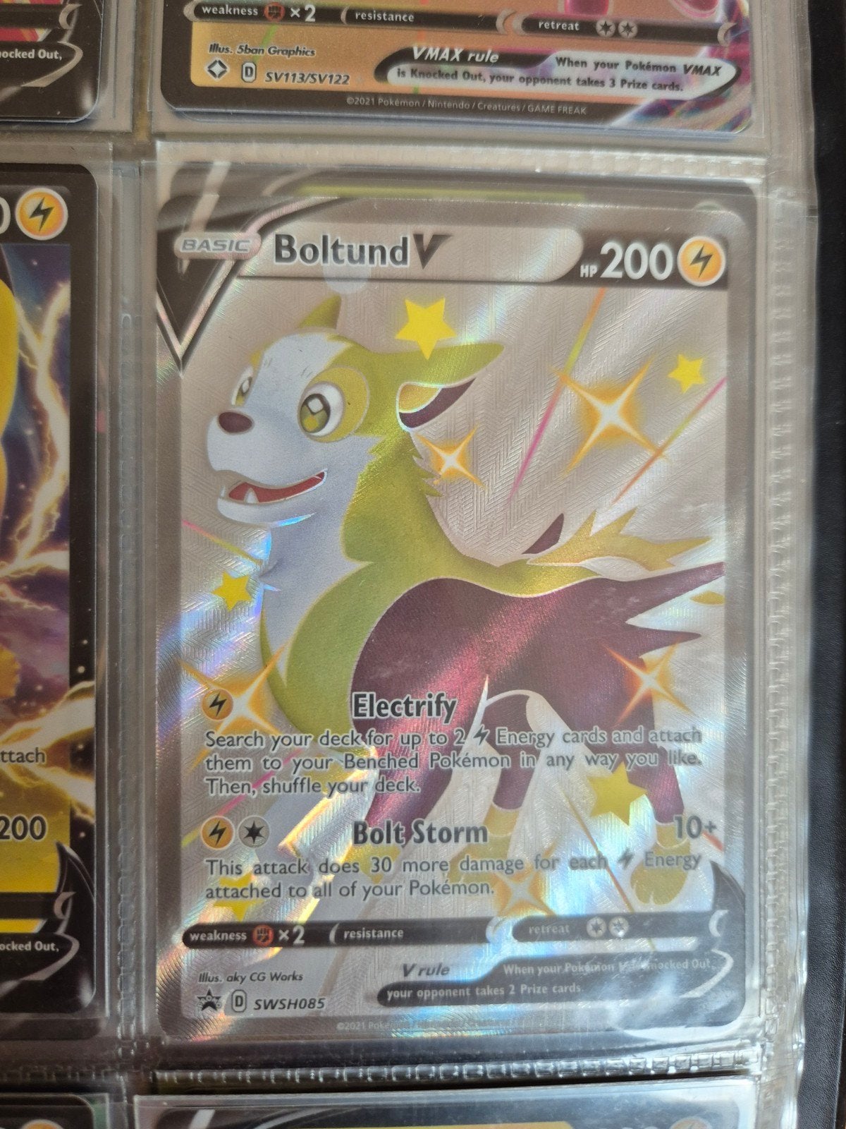 Pokémon Kaart Boltund V SWSH085 Shiny Foil, Ophalen of Verzenden, Zo goed als nieuw, Losse kaart, Foil