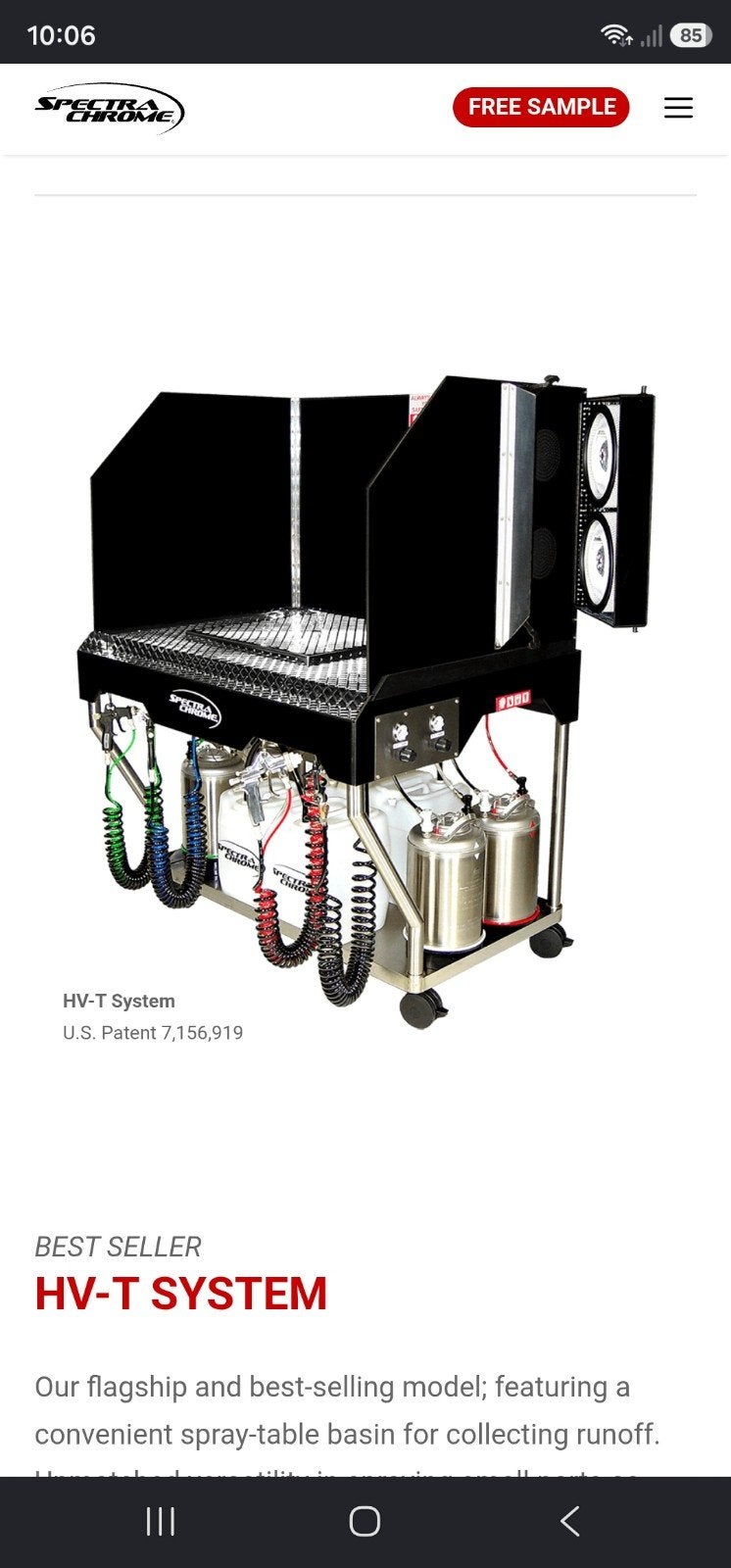 Spectrachrome/Spuitchrome installatie met toebehoren, Ophalen