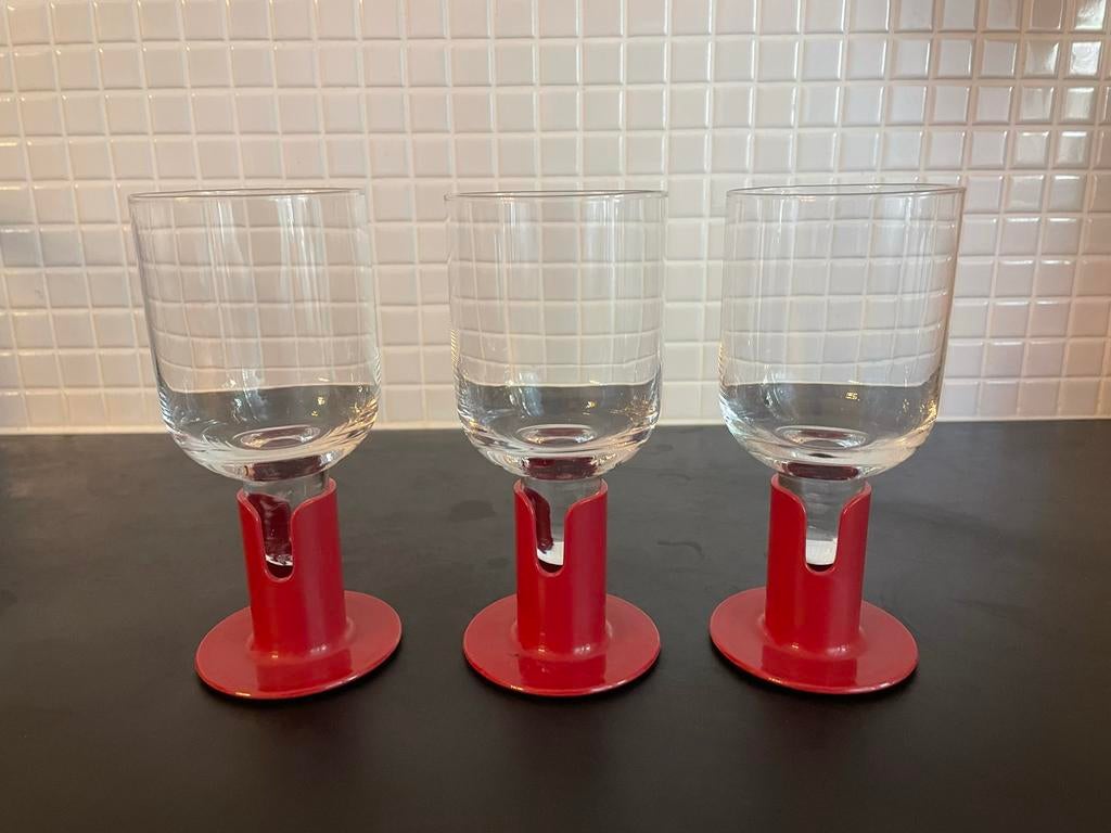3 Iittala KAVERI wijnglazen Rood Jorma Vennola 2001, Ophalen of Verzenden, Zo goed als nieuw, Overige typen