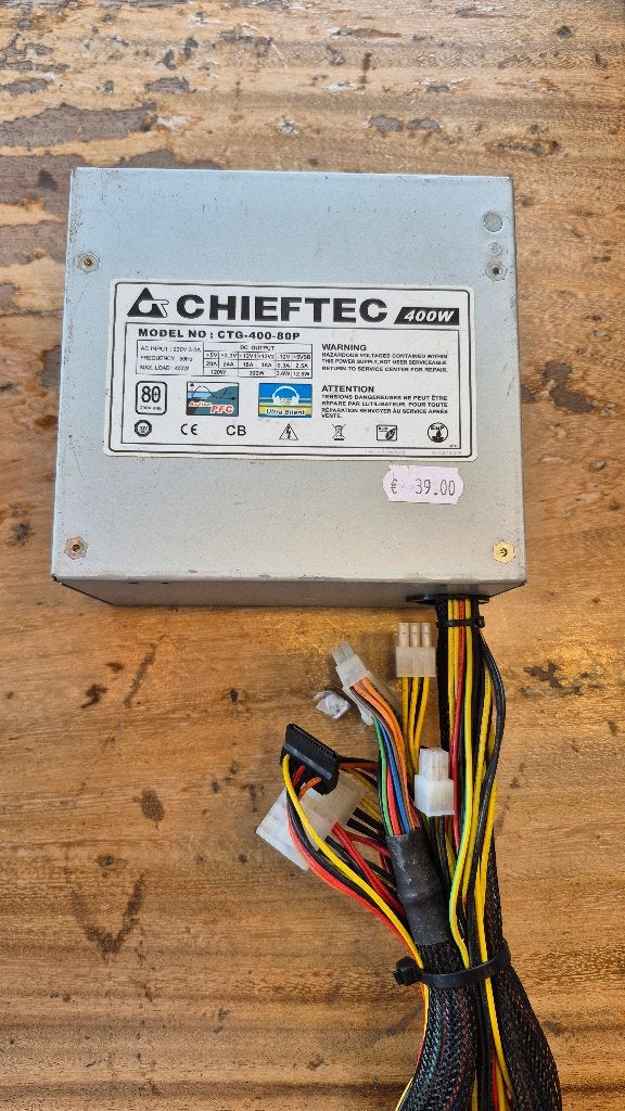 Chieftec CTG-400-80P 400W Voeding, Boeken, Ophalen of Verzenden, Nieuw, Hardware