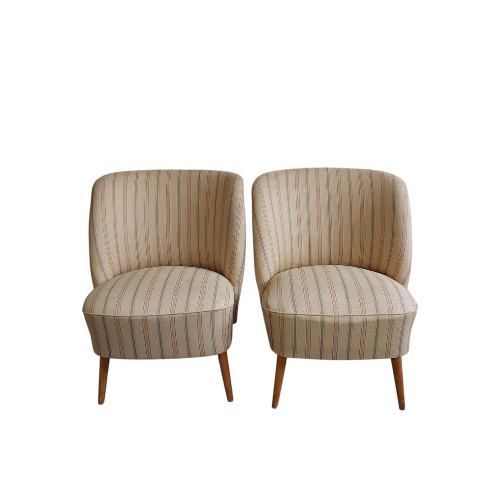 2 x vintage cocktail stoel (setprijs), Ophalen, Gebruikt, 75 tot 100 cm, Stof