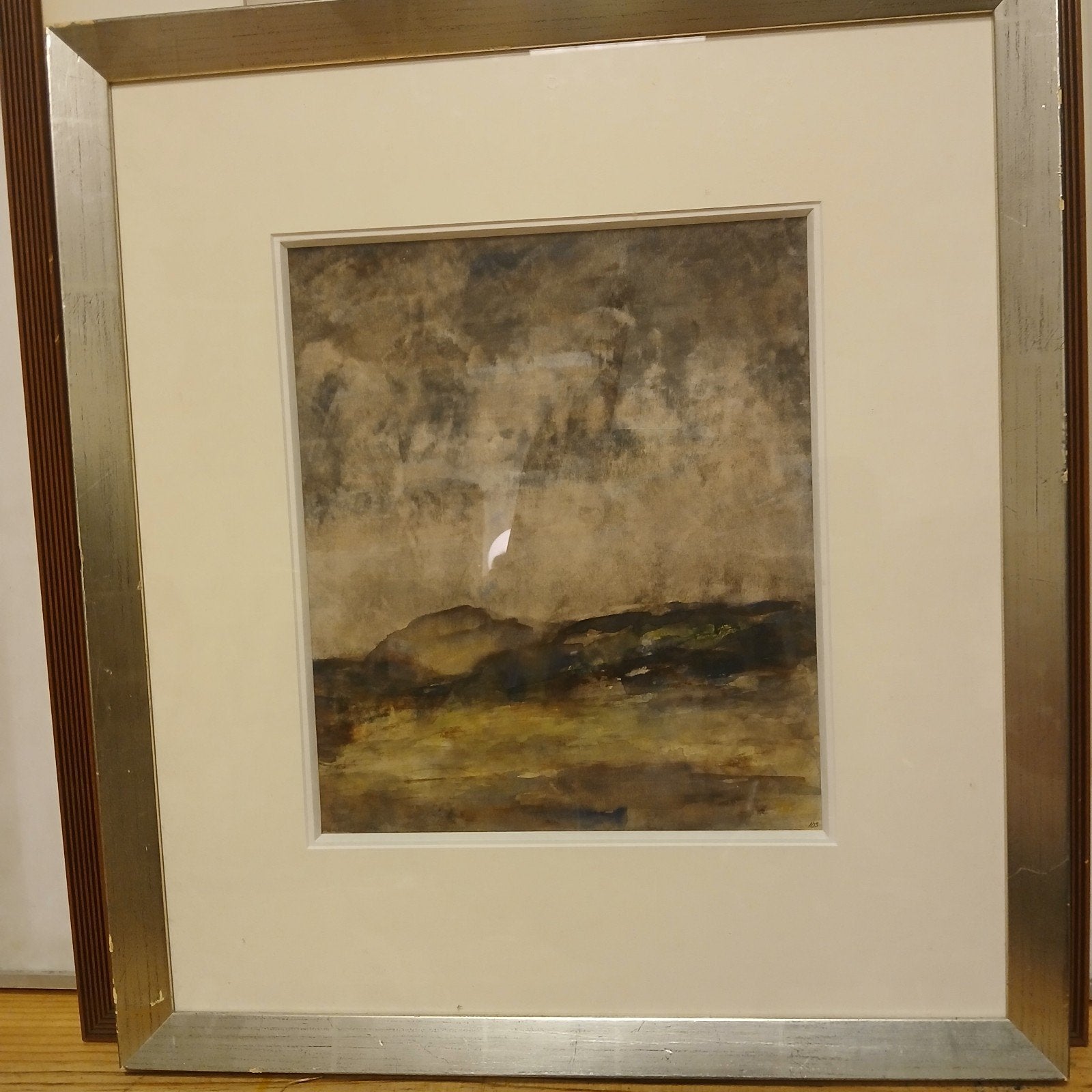 Ingelijste aquarel landschap, gesigneerd, Antiek en Kunst, Ophalen of Verzenden