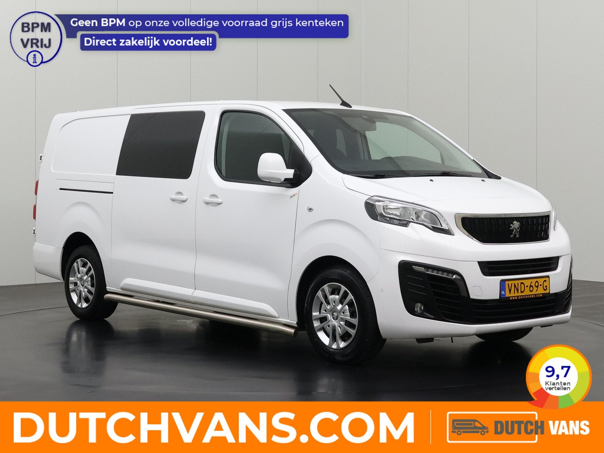 Peugeot Expert 2.0BlueHDI 120PK Long Asphalt Dubbele Cabine, Voorwielaandrijving, Stof, Gebruikt, 4 cilinders