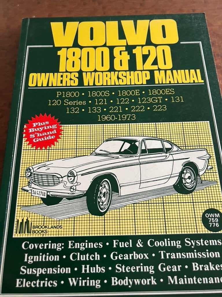 AUTOBOEK VOLVO P 1800 OWNERS WORKSHOP MANUAL, Volvo, Ophalen of Verzenden, Zo goed als nieuw, BROOKLANDS