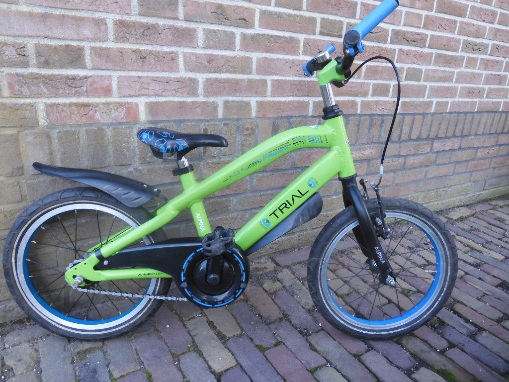 hele hippe 16 inch Alpina Trial in het felgroen, Ophalen, Terugtraprem, Alpina, 16 tot 20 inch