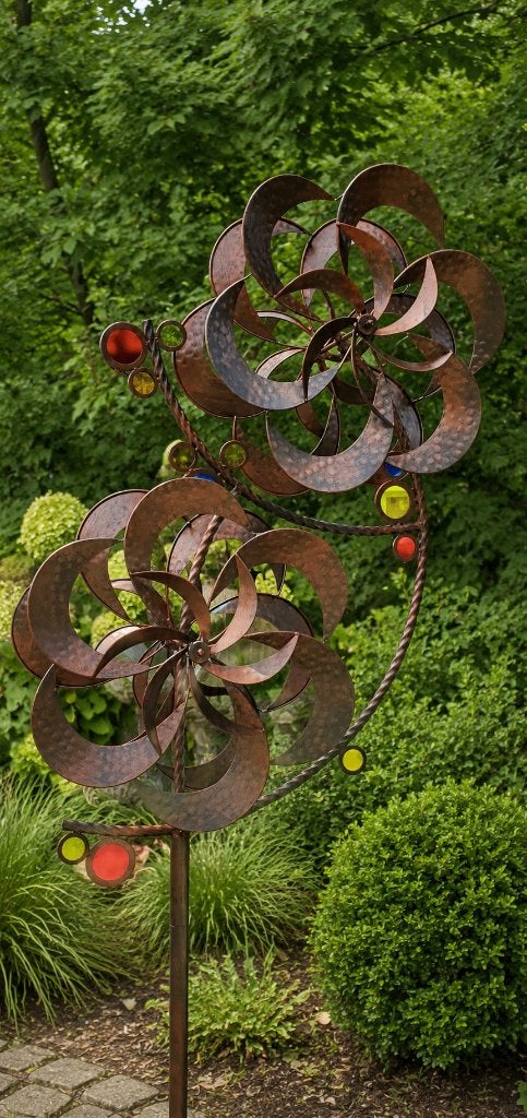 windmolen / DUBBELE BLOEM/windspinner, Huis en tuin decoratie Marie, Nieuw, Info@huisentuindecoratiemarie.nl, Peize
