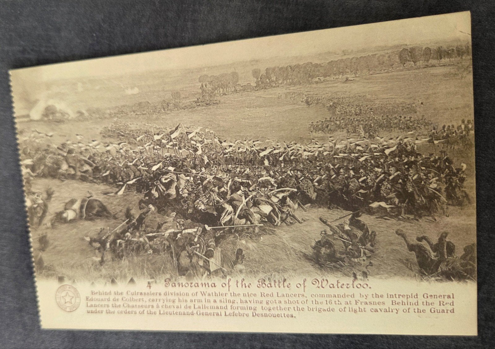 Oude Ansichtkaart Panorama Slag bij Waterloo, Verzamelen, Verzenden, Voor 1920, Ongelopen, Politiek en Historie