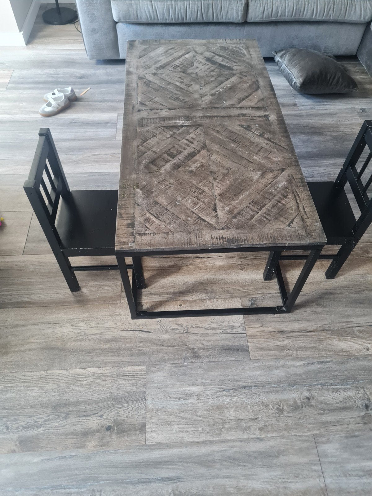 Prachtige salontafel visgraat, Ophalen, 100 tot 150 cm, 50 tot 100 cm, Zo goed als nieuw