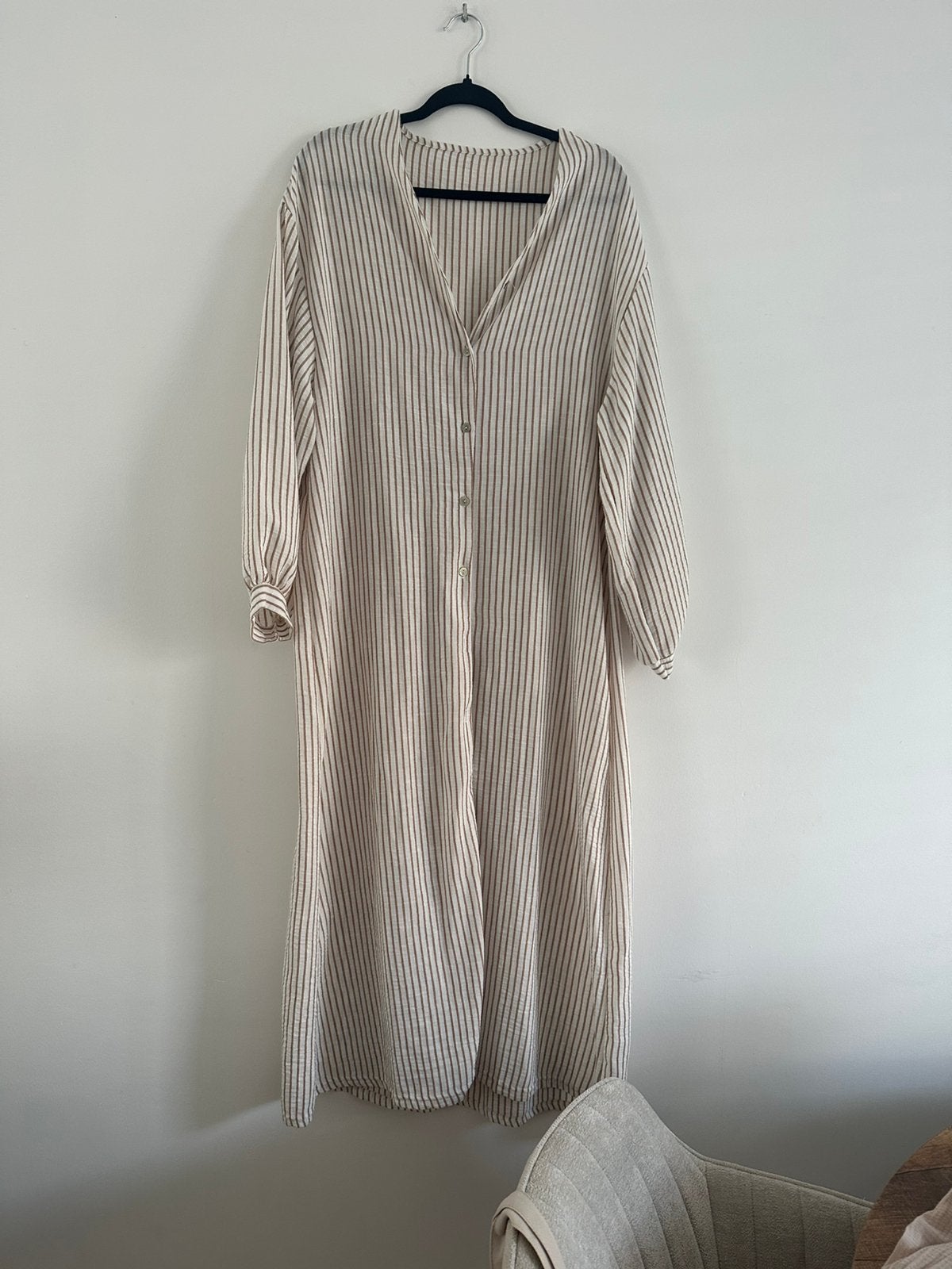 Midi blousejurk jrk maat m/l, Kleding | Dames, Maat 38/40 (M), Beige, Ophalen of Verzenden, Zo goed als nieuw