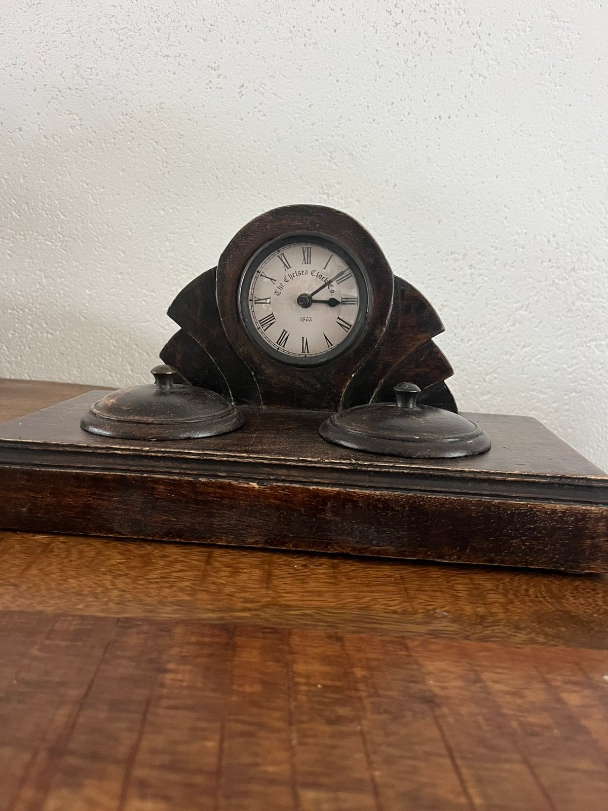 Antieke Chelsea Clock Co. Inktstel met Klok, Ophalen of Verzenden