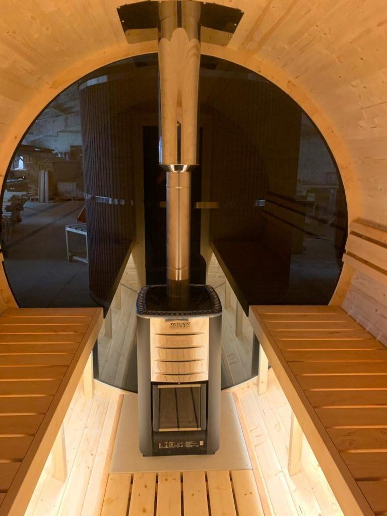 Barrel sauna hout gestookt, Ophalen, Fins of Traditioneel, Sauna Service, Info@saunaservice.nl