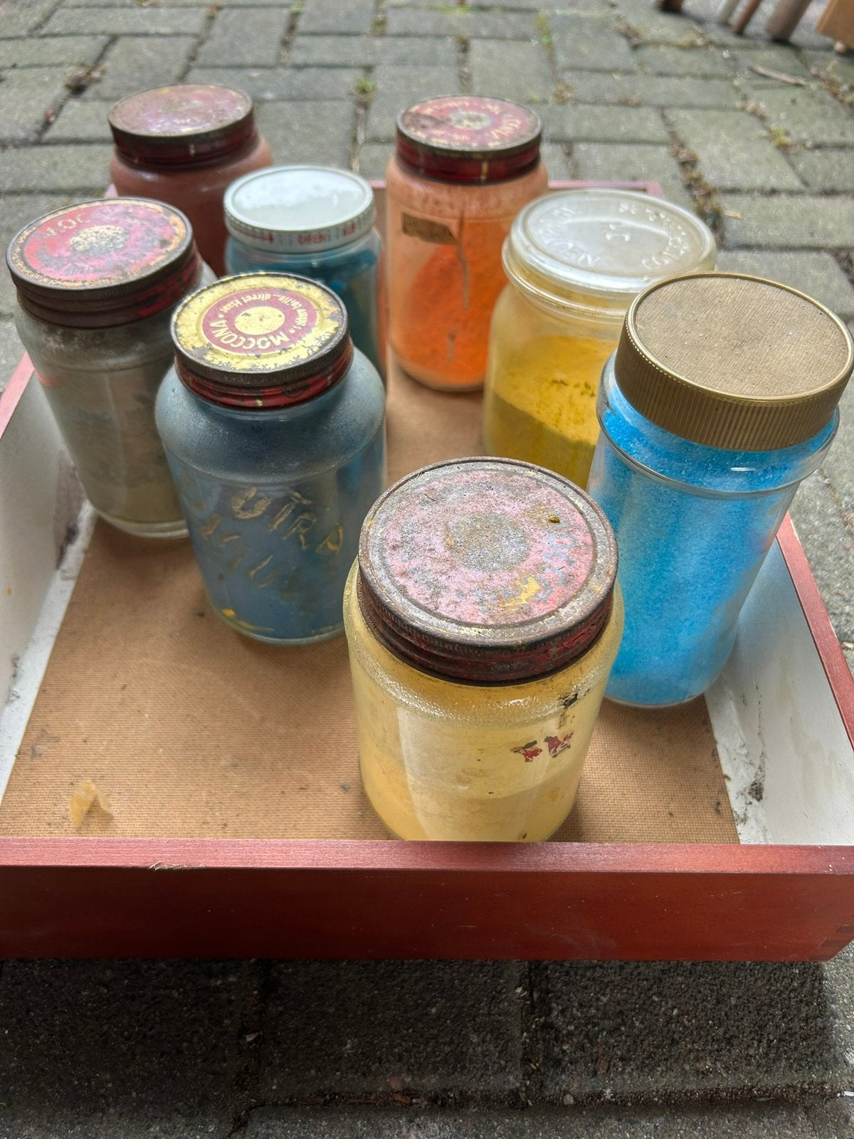 Oud Pigment div.  kleuren voor het maken van verf, Hobby en Vrije tijd, Schilderen, Ophalen of Verzenden