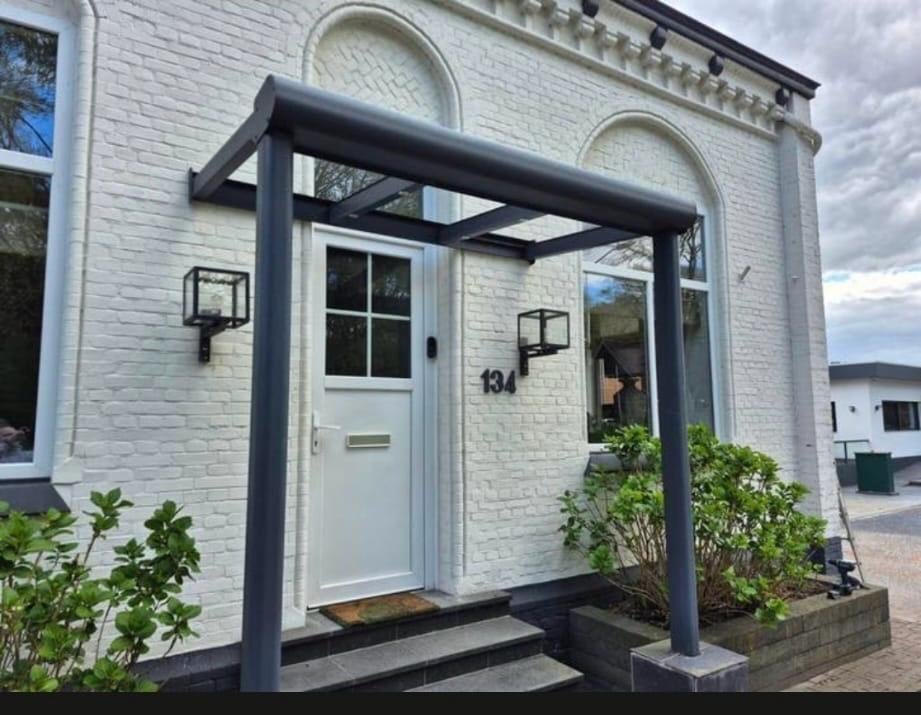 Aluminium overkapping met glazen dak  half  jaar oud, Tuin en Terras, Overkappingen, Ophalen, Nieuw, Veranda