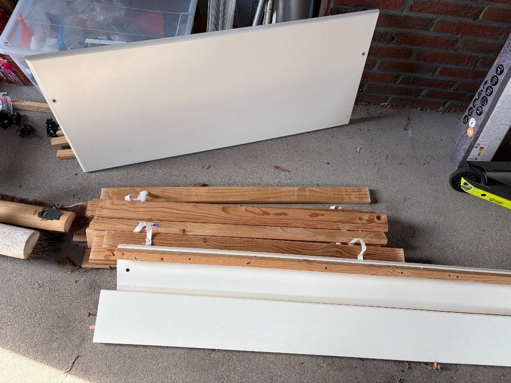 Wit bed met lattenbodem en lades., Huis en Inrichting, Ophalen, Gebruikt, 90 cm, Eenpersoons