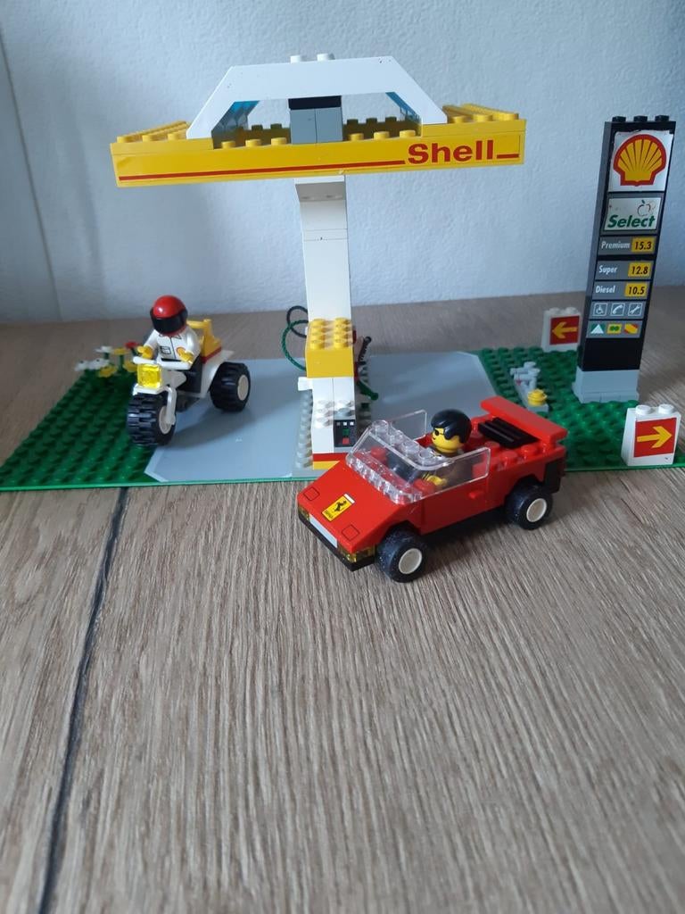 Lego 1256 Shell Benzine Station, Ophalen, Zo goed als nieuw, Complete set, Lego