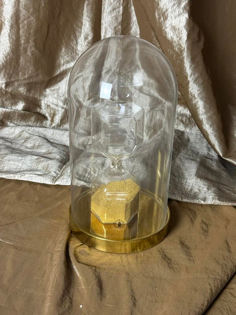 Stolp met zandloper - Goud goud- H 28 cm D 14,5 cm, Huis en Inrichting, Ophalen, Zo goed als nieuw, Nvt, Nvt