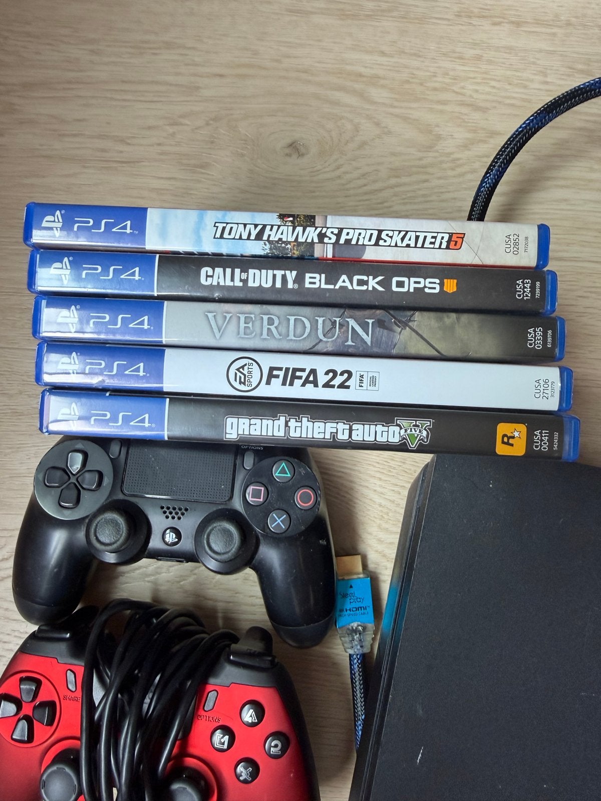 PlayStation 4 met 3 controllers en 5 spellen, Ophalen of Verzenden, Gebruikt, Met 3 controllers of meer, Met games
