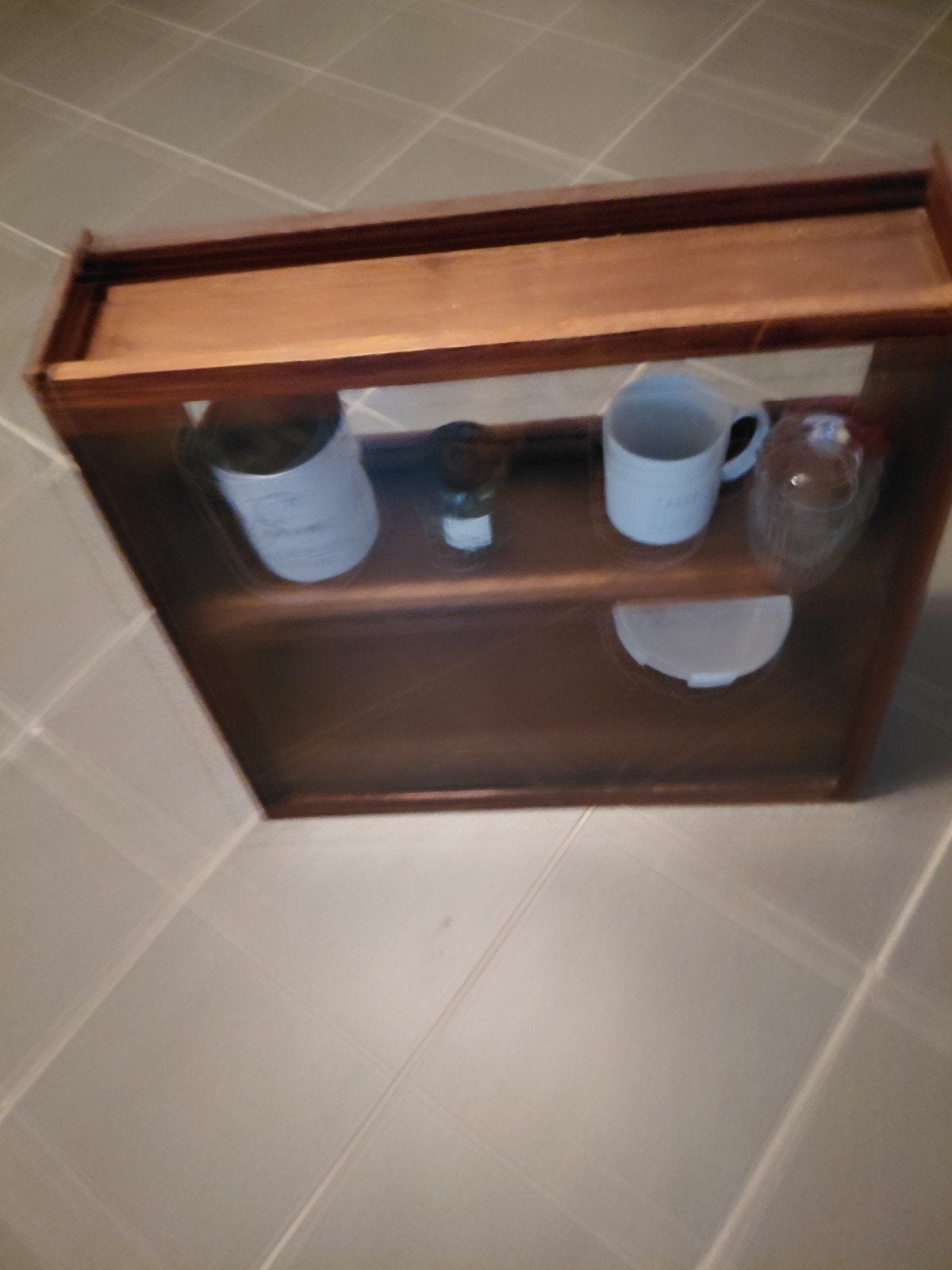 Oude vintage toonbankvitrine bakkersvitrine, Ophalen, Zo goed als nieuw, Hout, Minder dan 5 flessen