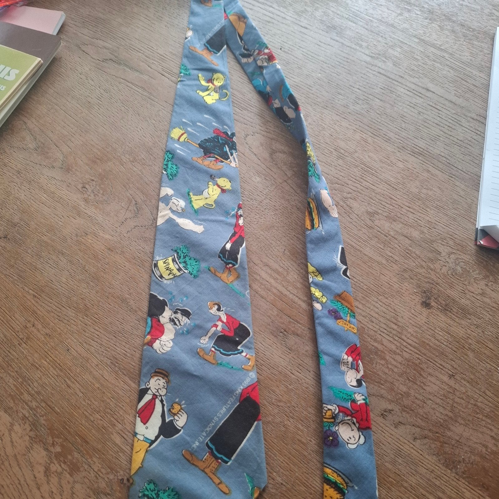 Ralph Marlin Popeye stropdas - Vintage en uniek, Kleding | Heren, Blauw, Ralph Marlin, Ophalen of Verzenden, Met patroon