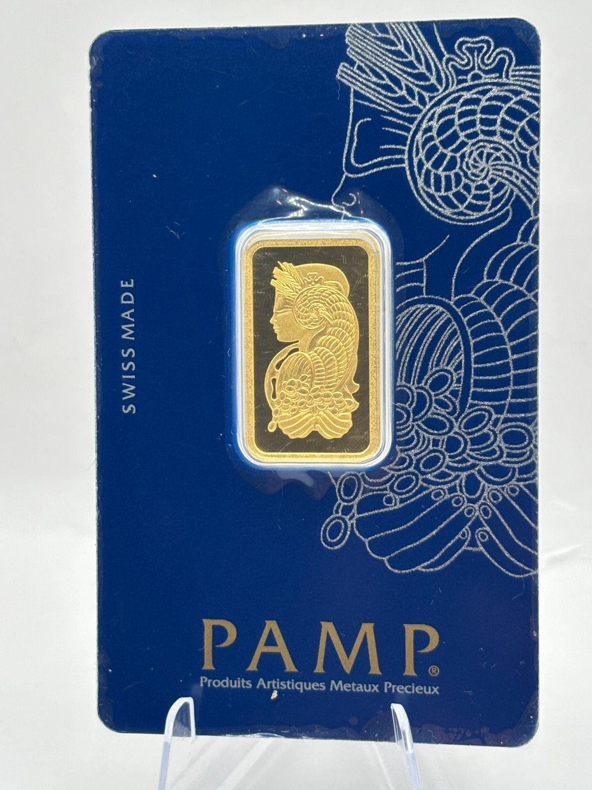 10 gram pamp suisse goud baartje in blister. Gecertificeerd, Verzenden, Goud