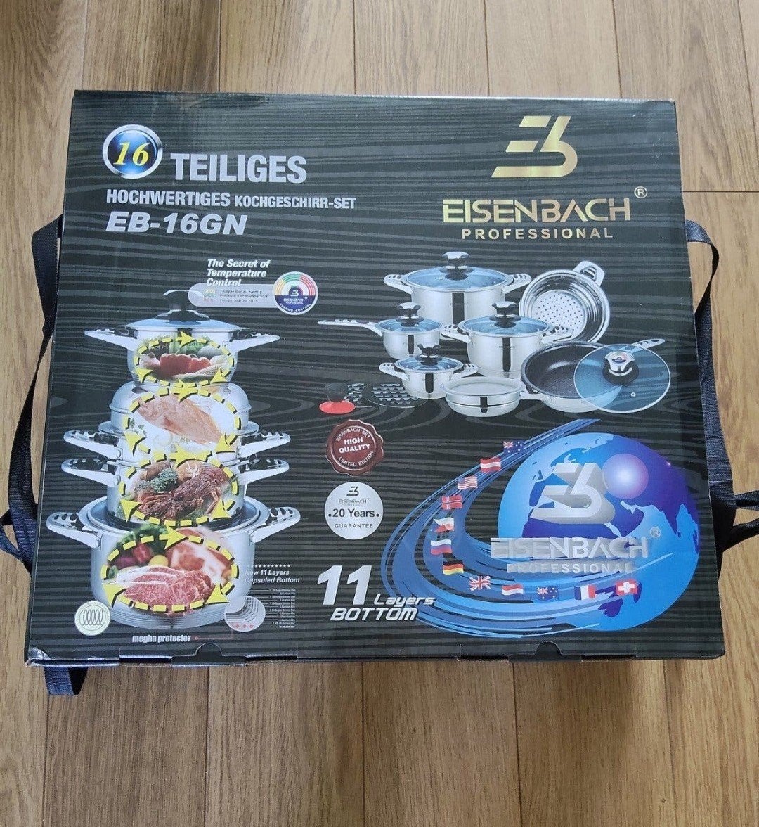 Eisenbach Professional 16-delige pannenset - Nieuw!, Ophalen, Nieuw, Pannenset, Rvs
